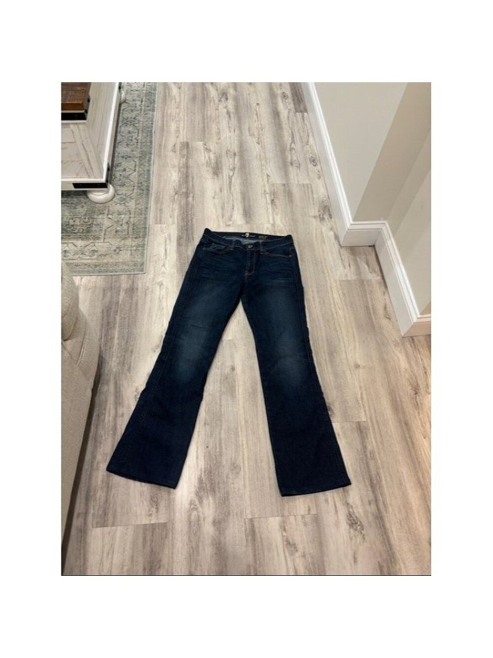 7 For All Mankind Dark Indigo Flared Women's Jeans mid rise boot cut 32